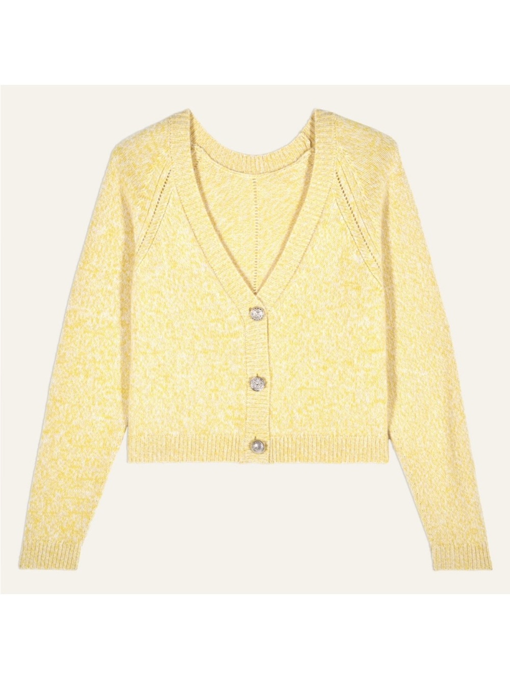 Ba&sh Carila Yellow Cashmere Cardigan, size Small - Picture 3 of 12